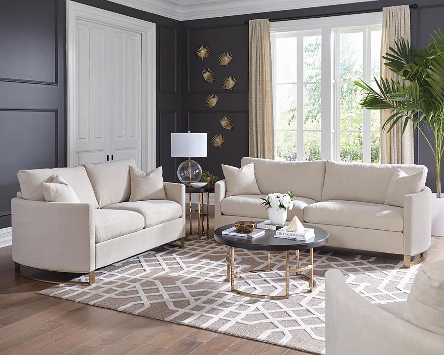 Corliss Beige Loveseat - MyWaynesHome #