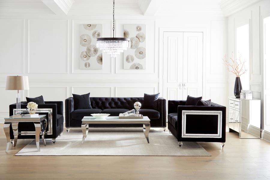 Delilah Black 3 Pc Sofa Set - MyWaynesHome #