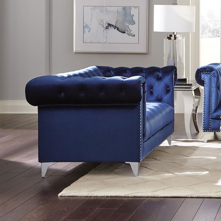 Bleker Blue Loveseat - MyWaynesHome #