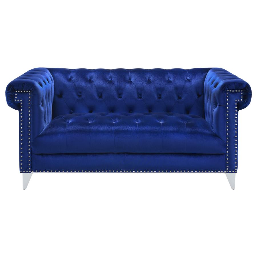 Bleker Blue Loveseat - MyWaynesHome #
