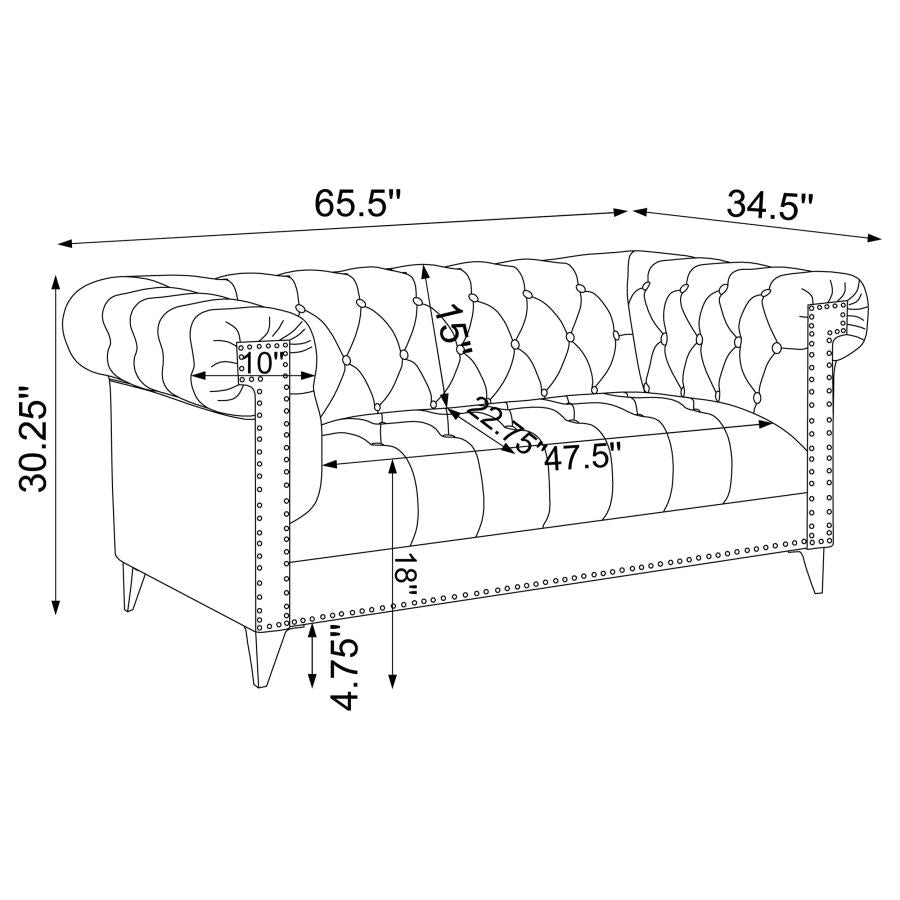 Bleker Blue Loveseat - MyWaynesHome #