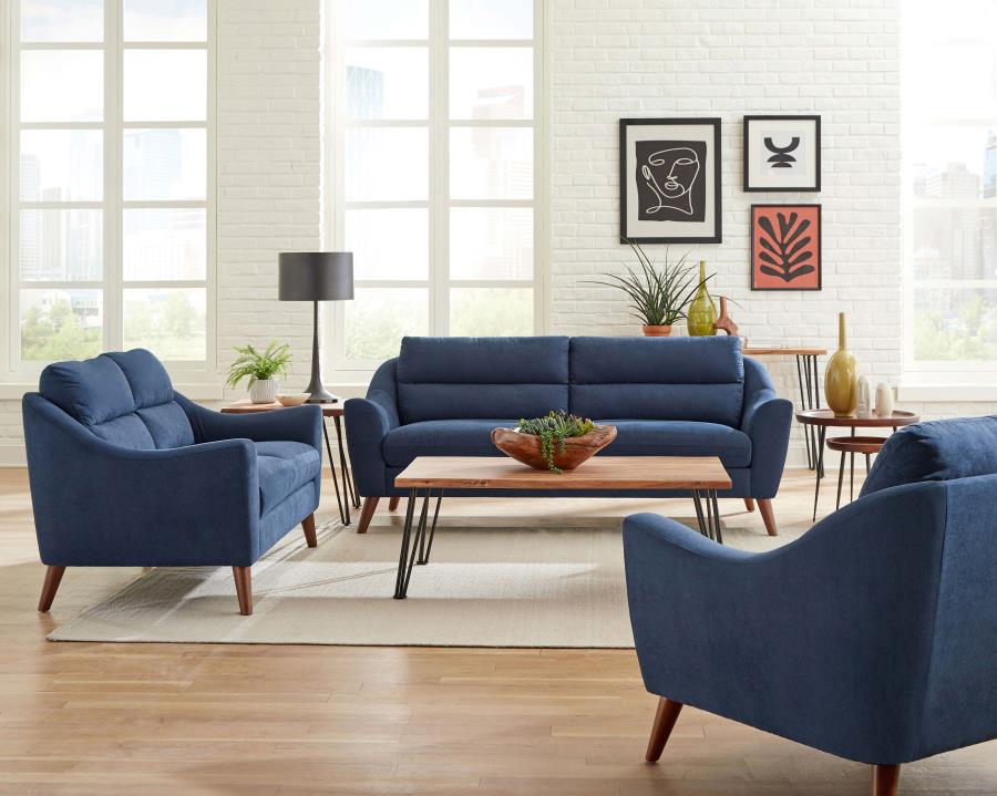 Gano Blue Loveseat - MyWaynesHome #