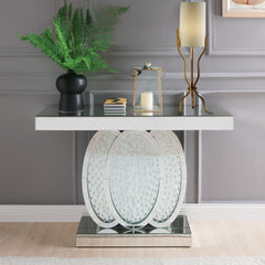 Nysa - 47"L Console Table - Mirrored & Faux Crystals