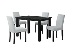 D8032 - 2 Piece Dining Room Set (Dining Table And Dining Chair) - Black / Gray / White