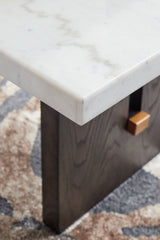 Burkhaus - Rectangular Cocktail Table - White / Dark Brown