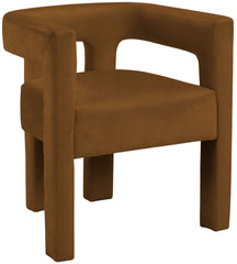 Athena - Velvet Dining Chair - Saddle