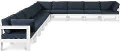 Nizuc - Outdoor Patio 10 Piece Modular Sectional With White Frame