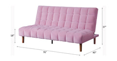 Yolandi - Adjustable Sofa - Pink Velvet & Dark Walnut