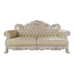 Dresden - Sofa With 4 Pillows - Synthetic Leather & Bone White