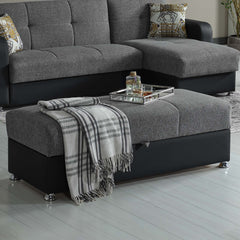 Ottomanson Harmony - Upholstered Convertible Ottoman With Storage - Gray PU