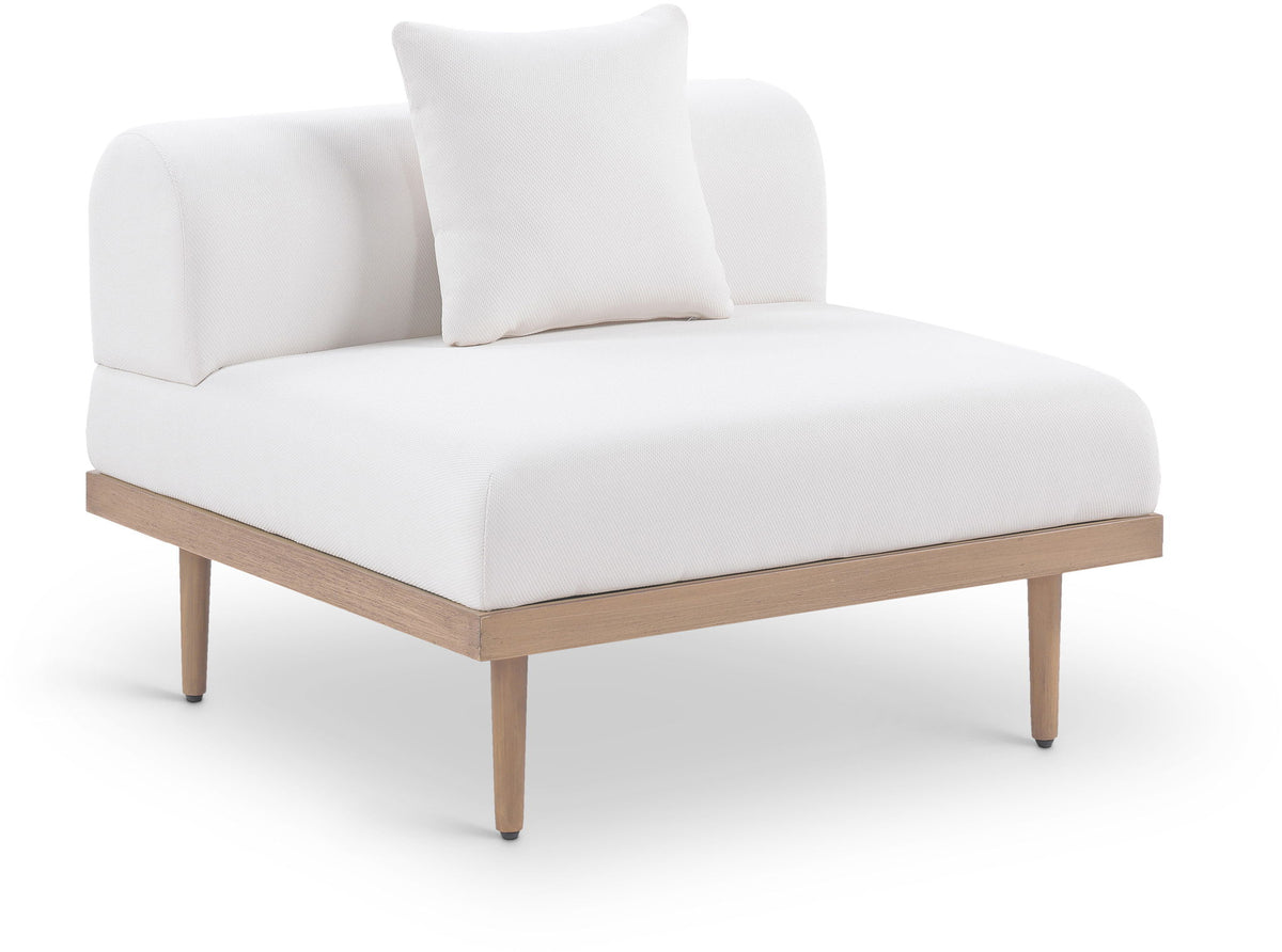 Laguna - Resilient Water Resistant Fabric Upholstered Outdoor Patio Modular Armless Chair