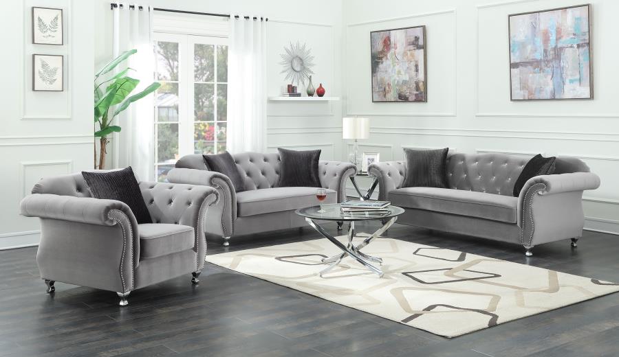 Frostine Silver Sofa - MyWaynesHome #