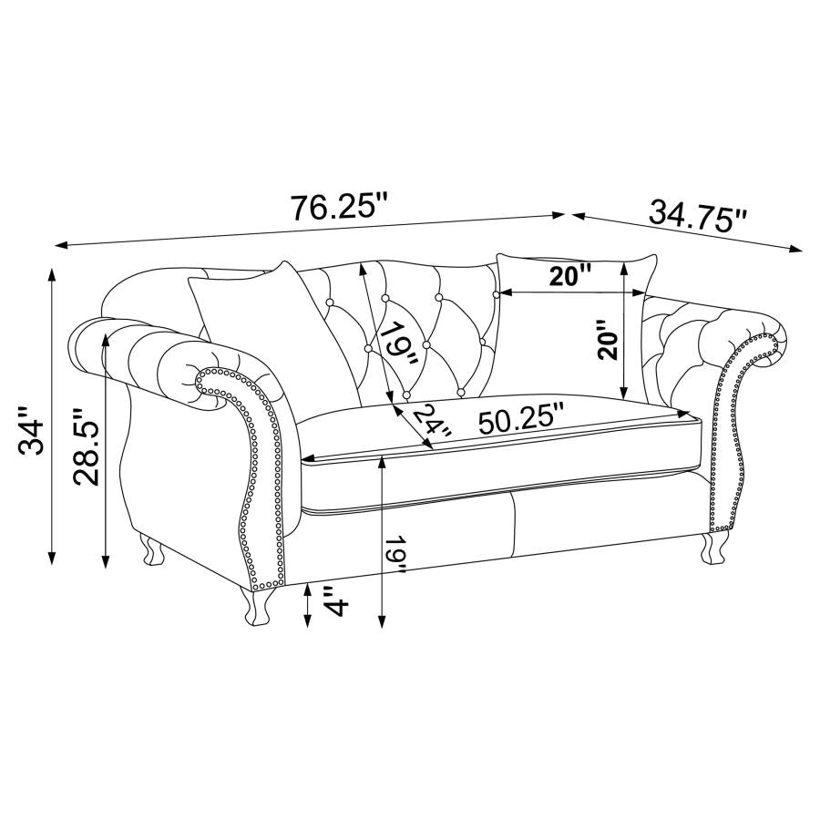 Frostine Silver Loveseat - MyWaynesHome #
