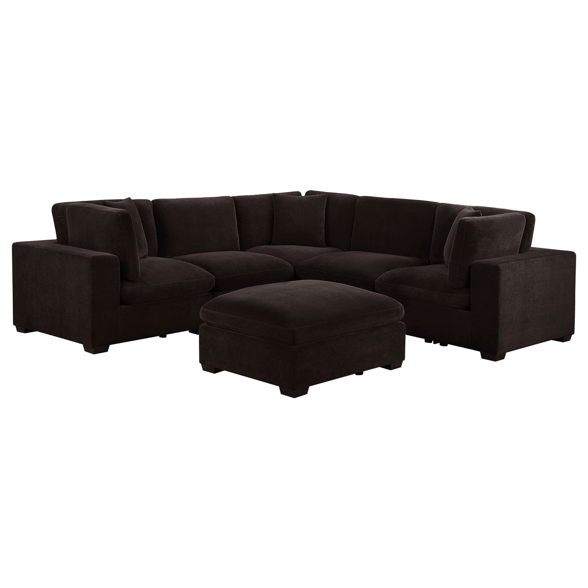 Lakeview 6-piece Upholstered Modular Sectional Chocolate - MyWaynesHome #