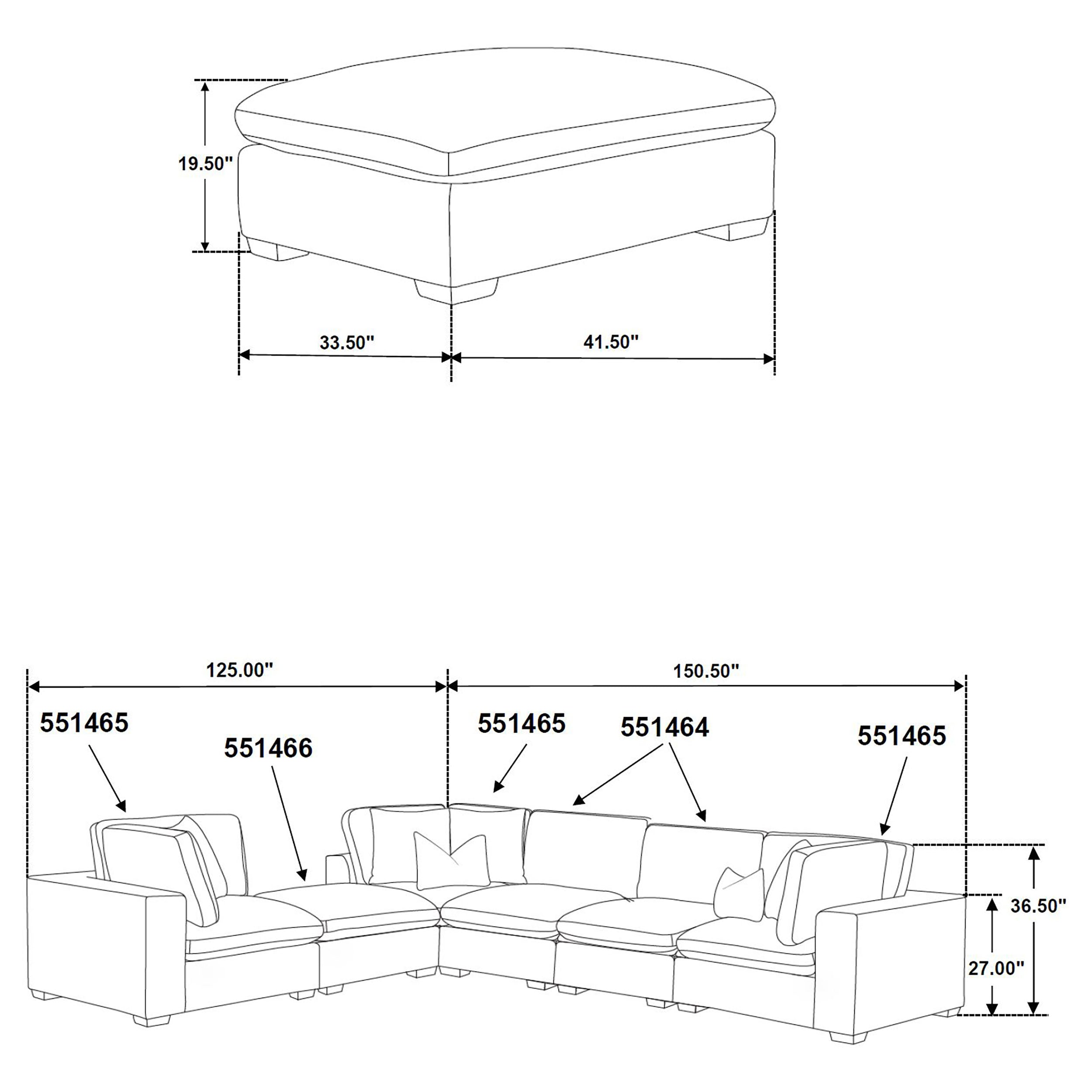 Lakeview 6-piece Upholstered Modular Sectional Chocolate - MyWaynesHome #
