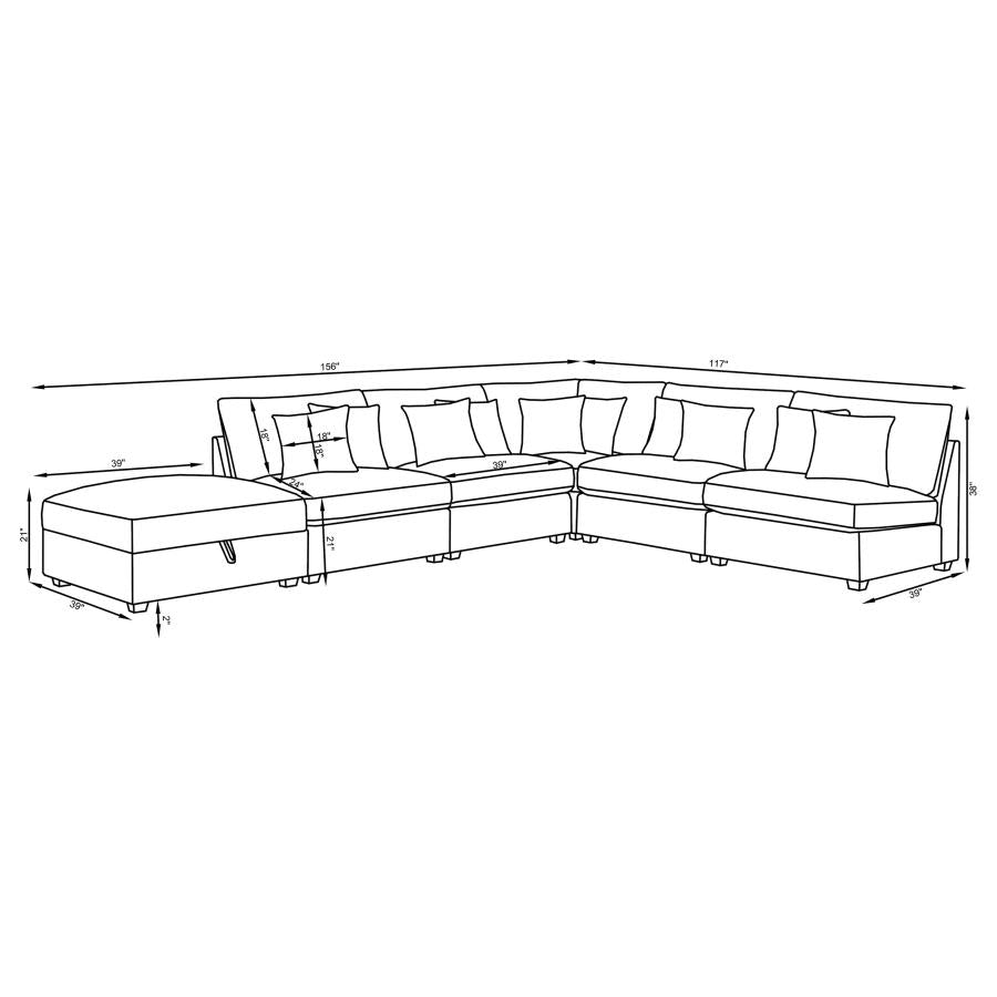 Cambria Grey 5 Pc Sectional - MyWaynesHome #