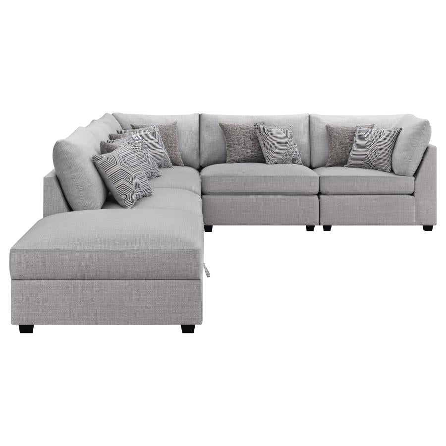 Cambria Grey 6 Pc Sectional - MyWaynesHome #