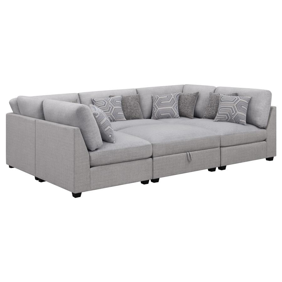 Cambria Grey 6 Pc Sectional - MyWaynesHome #
