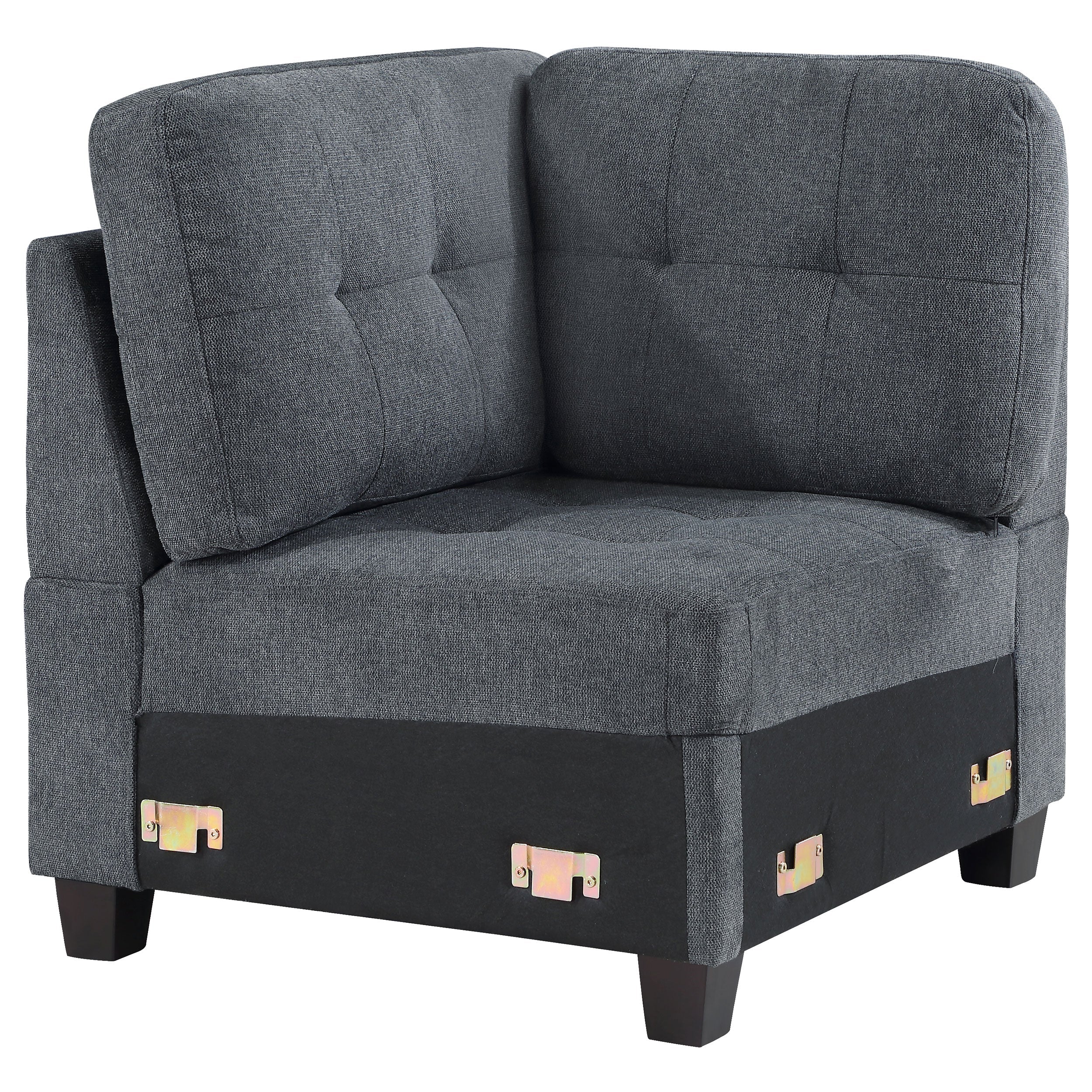 Georgina Upholstered Corner Chair Steel Grey - MyWaynesHome #