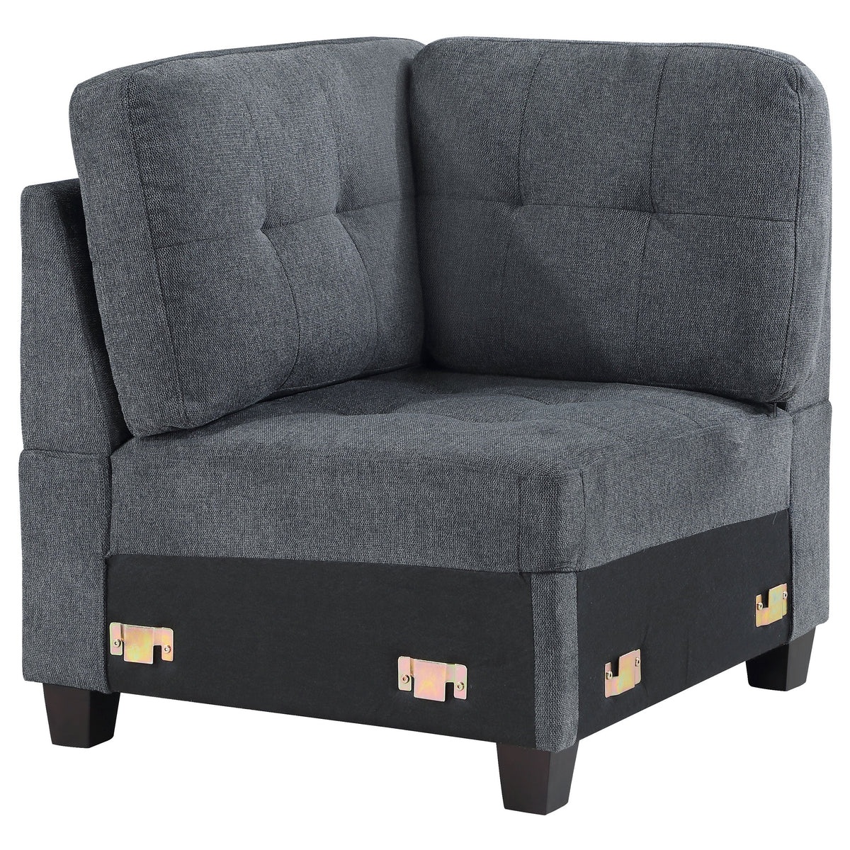 Georgina Upholstered Corner Chair Steel Grey - MyWaynesHome #