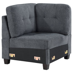 Georgina Upholstered Corner Chair Steel Grey - MyWaynesHome #