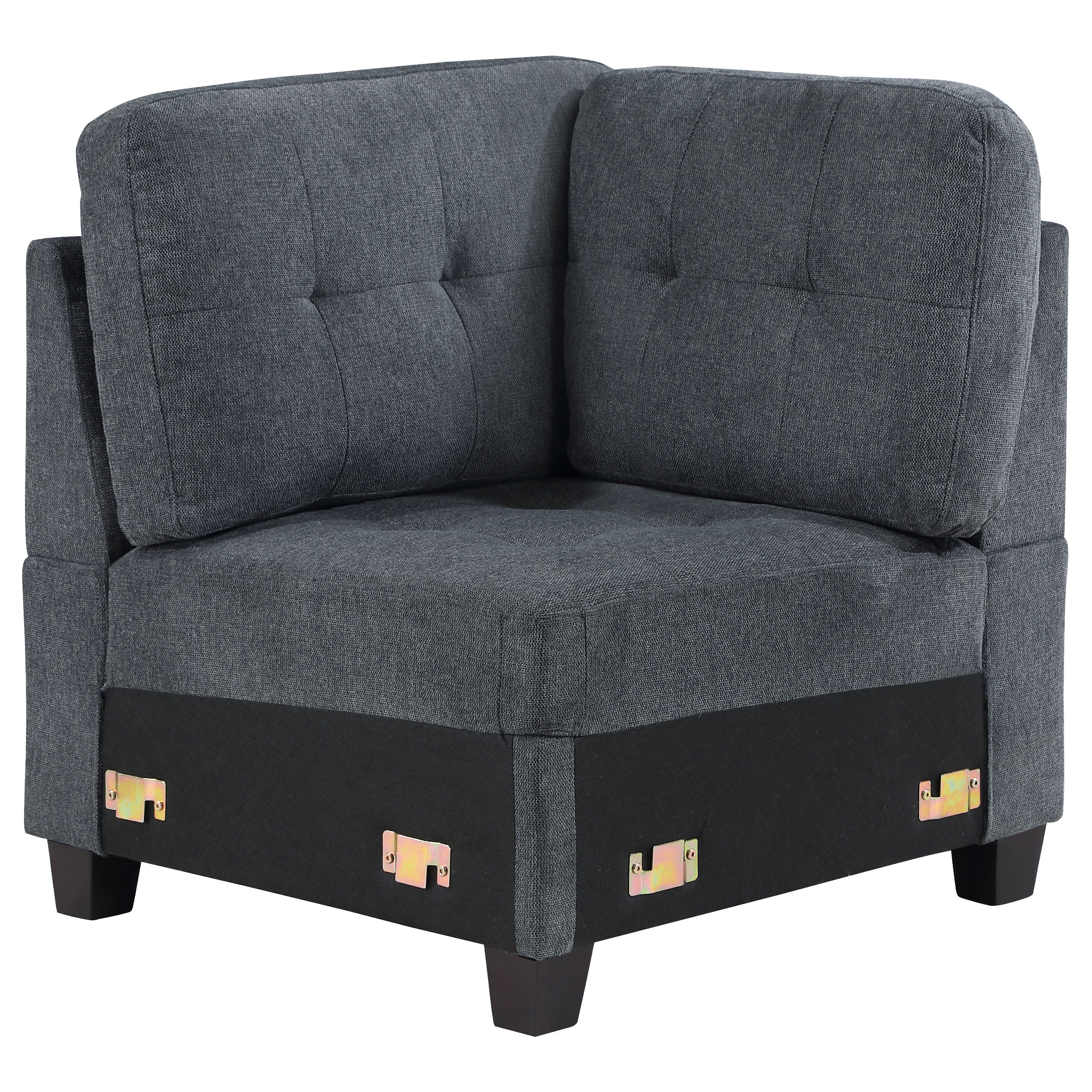 Georgina Upholstered Corner Chair Steel Grey - MyWaynesHome #