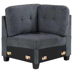 Georgina Upholstered Corner Chair Steel Grey - MyWaynesHome #