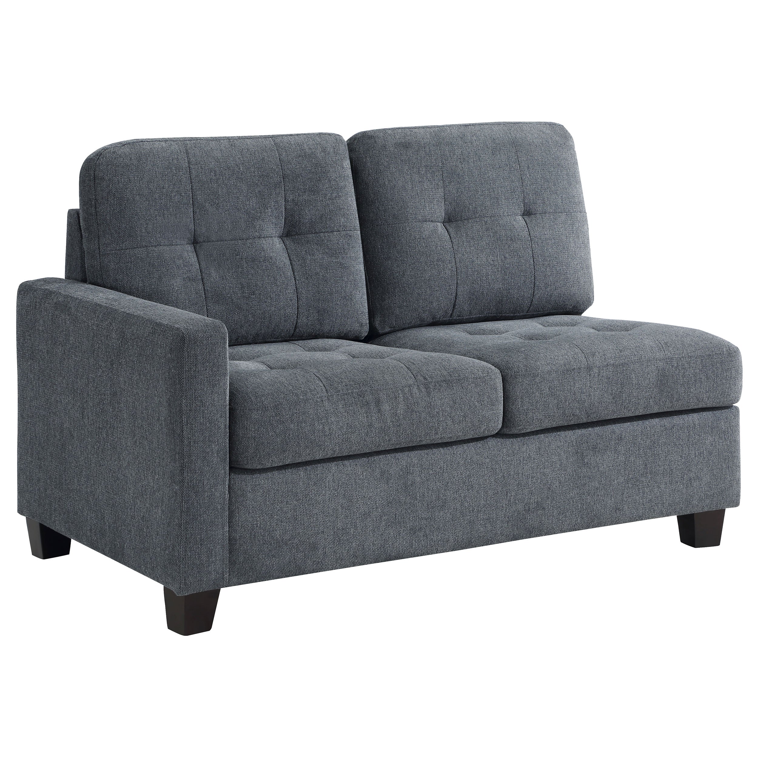 Georgina Upholstered Laf Chair Steel Grey - MyWaynesHome #