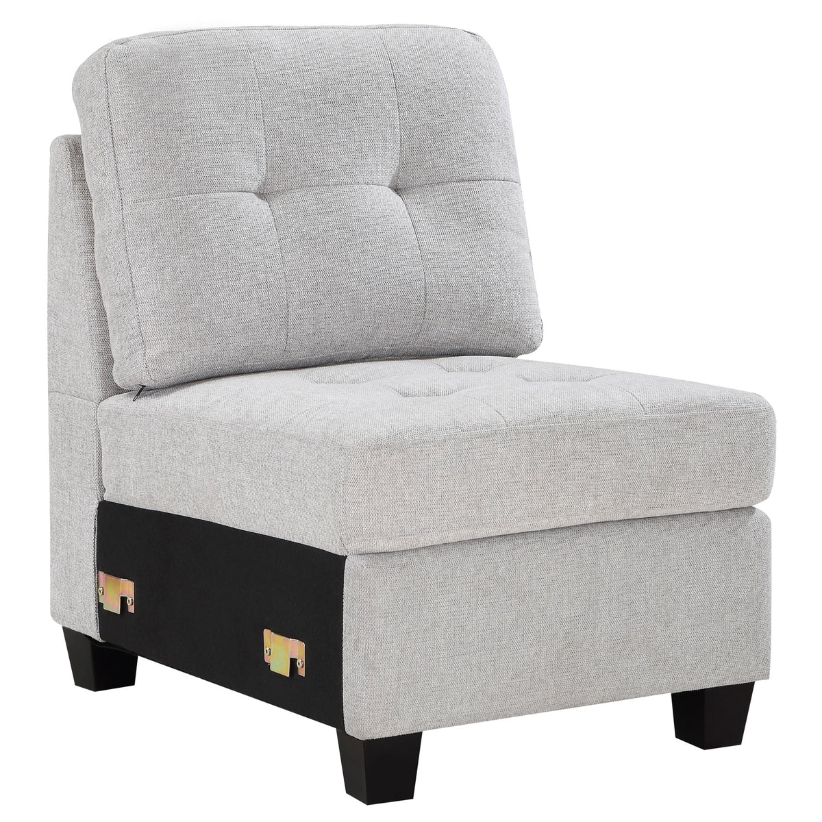Georgina Upholstered Armless Chair Steel Beige - MyWaynesHome #