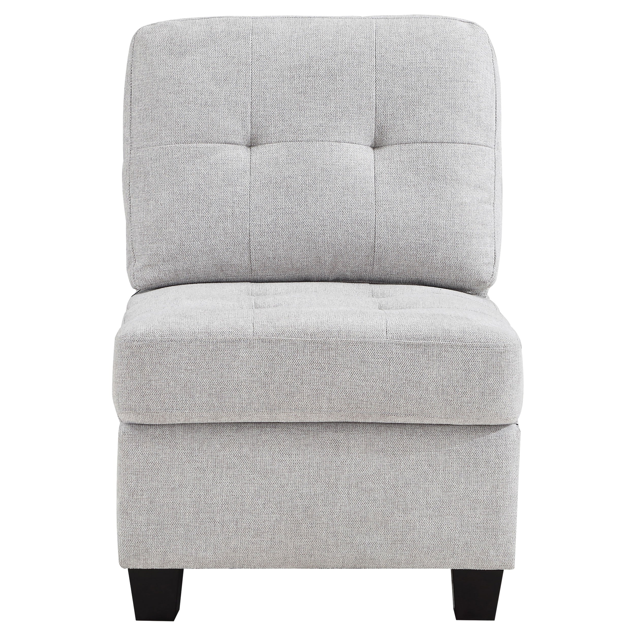 Georgina Upholstered Armless Chair Steel Beige - MyWaynesHome #