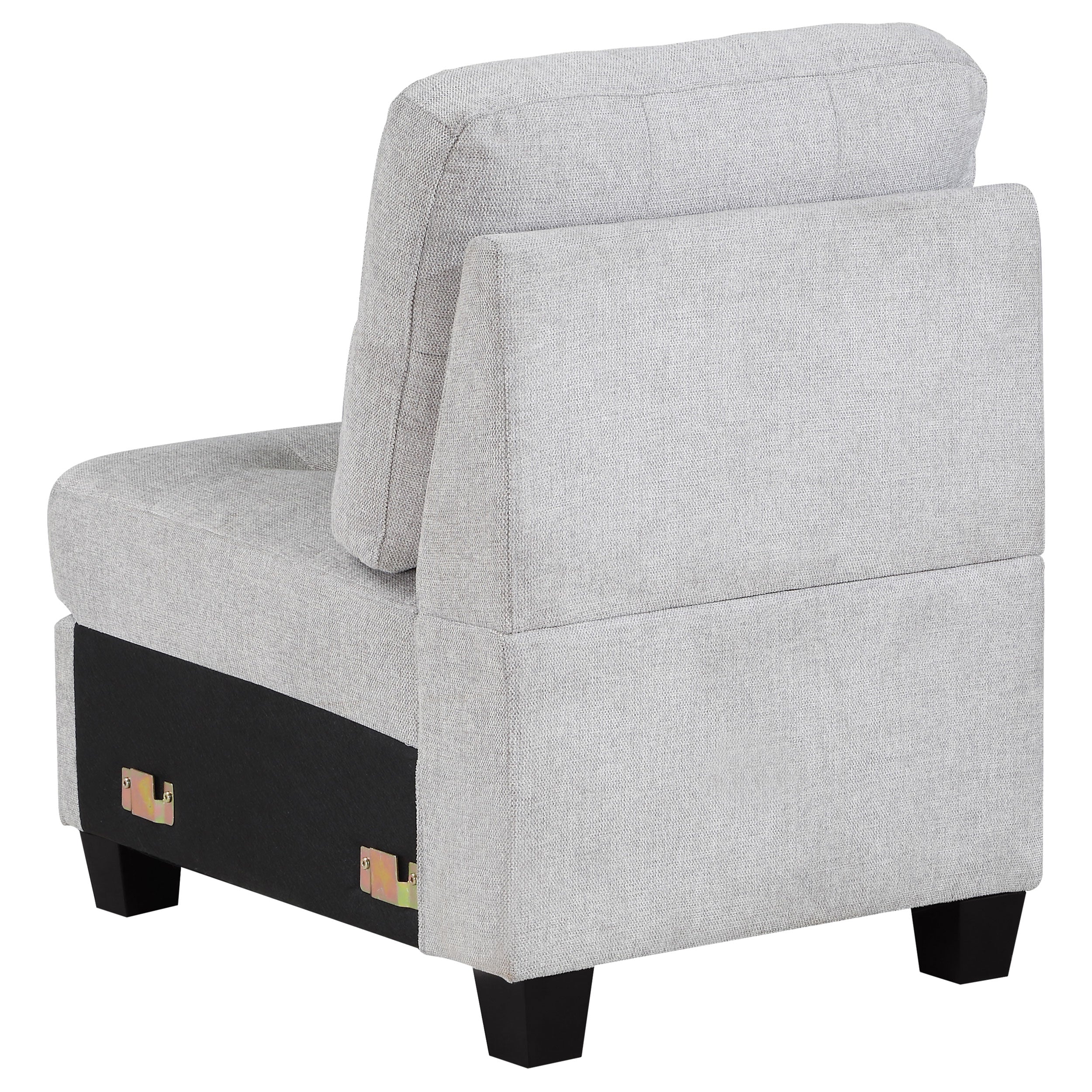 Georgina Upholstered Armless Chair Steel Beige - MyWaynesHome #