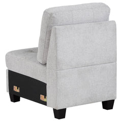 Georgina Upholstered Armless Chair Steel Beige - MyWaynesHome #