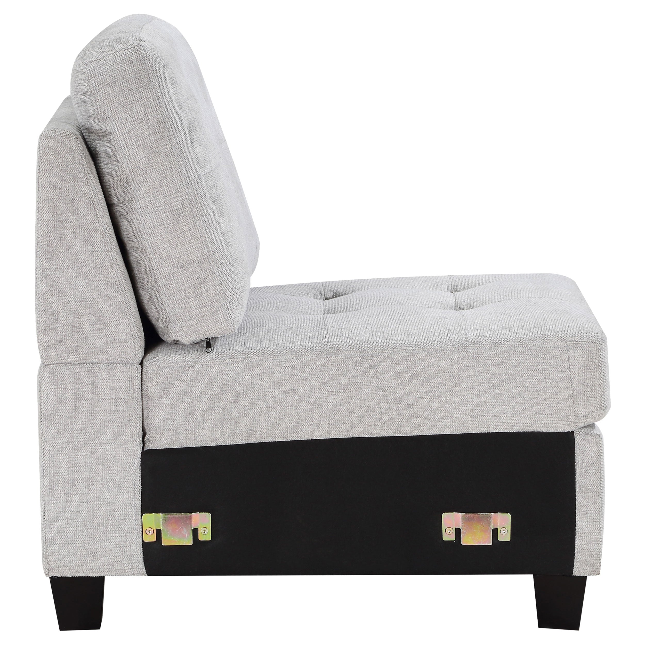 Georgina Upholstered Armless Chair Steel Beige - MyWaynesHome #