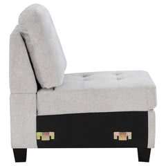 Georgina Upholstered Armless Chair Steel Beige - MyWaynesHome #