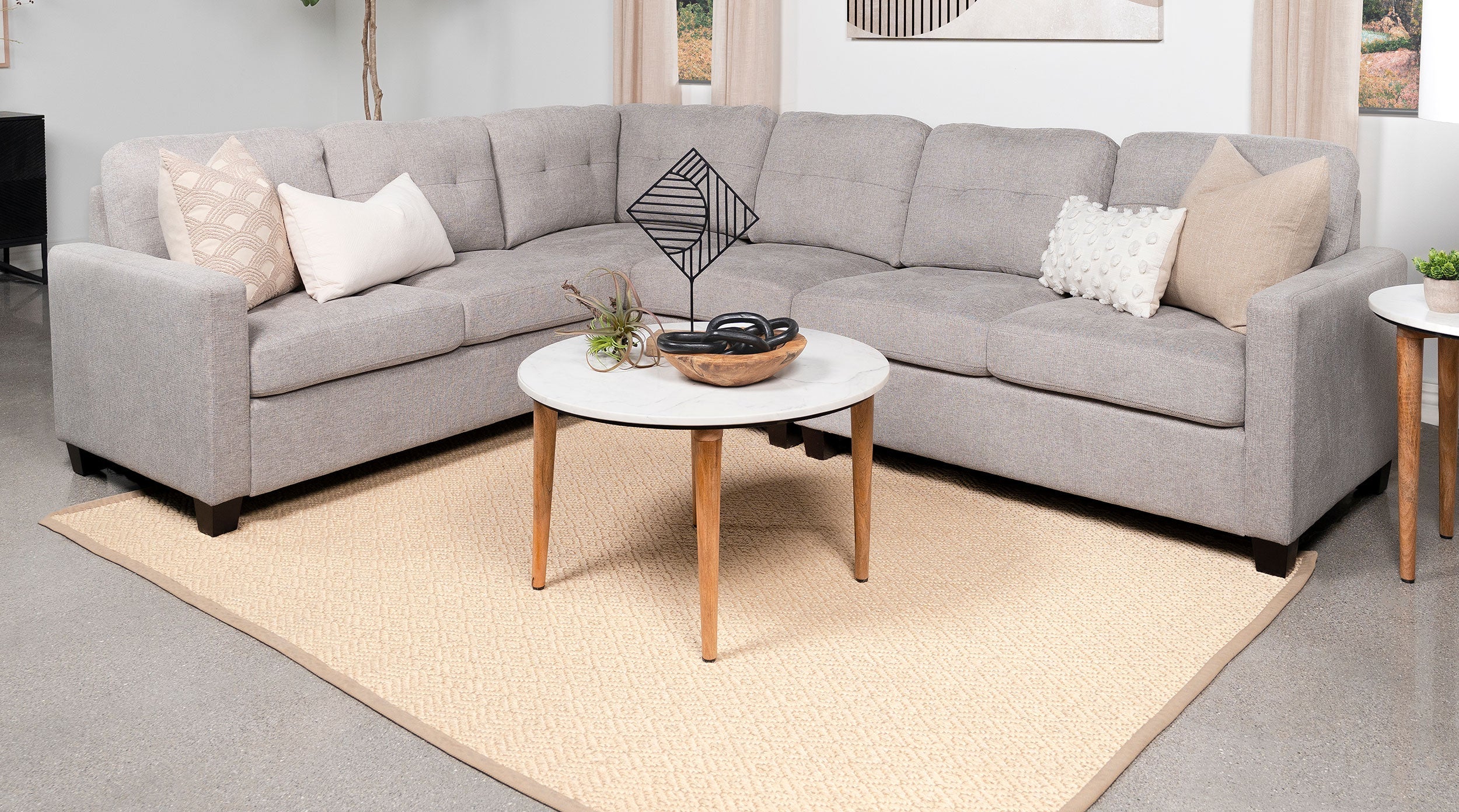 Georgina Upholstered Armless Chair Steel Beige - MyWaynesHome #