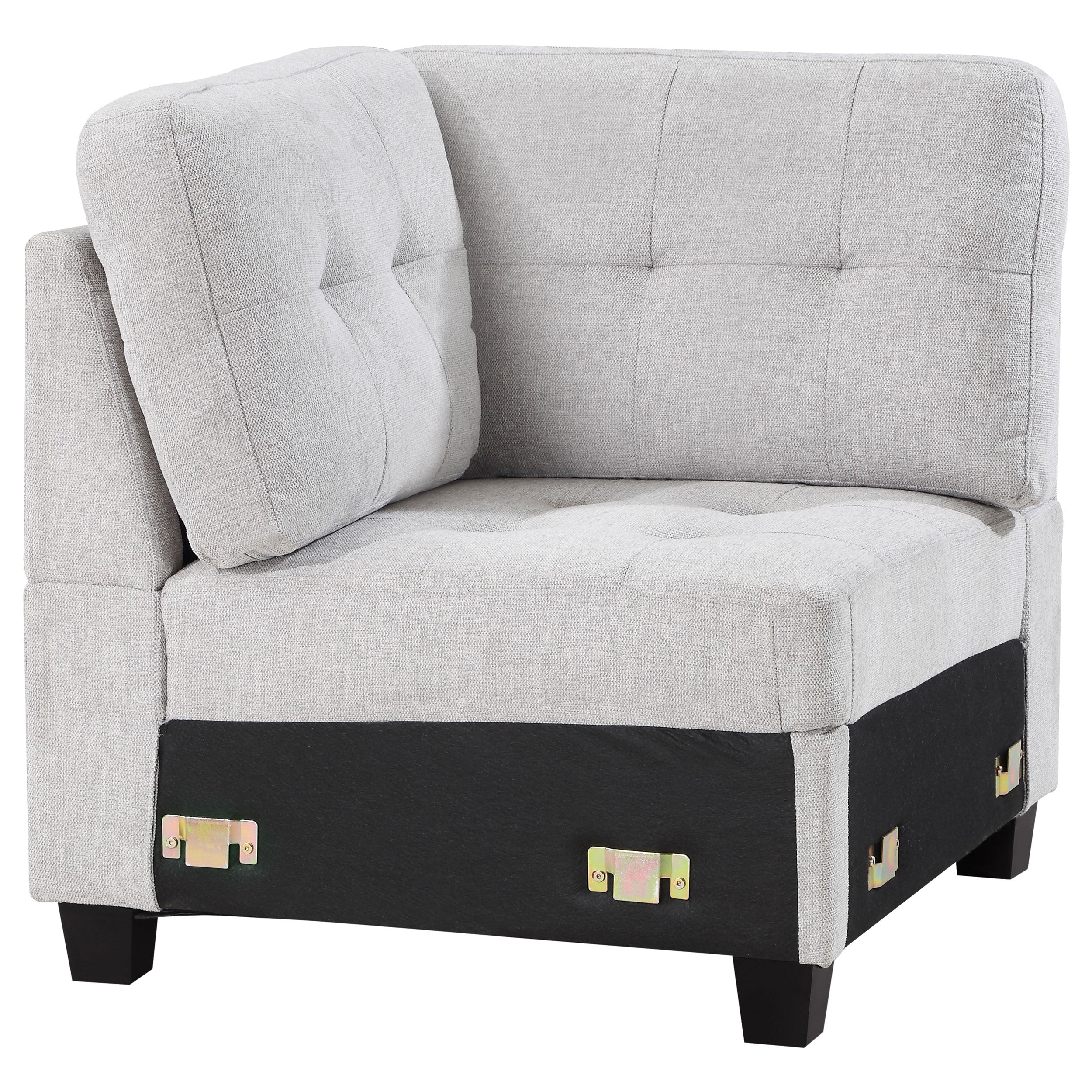 Georgina Upholstered Corner Chair Steel Beige - MyWaynesHome #