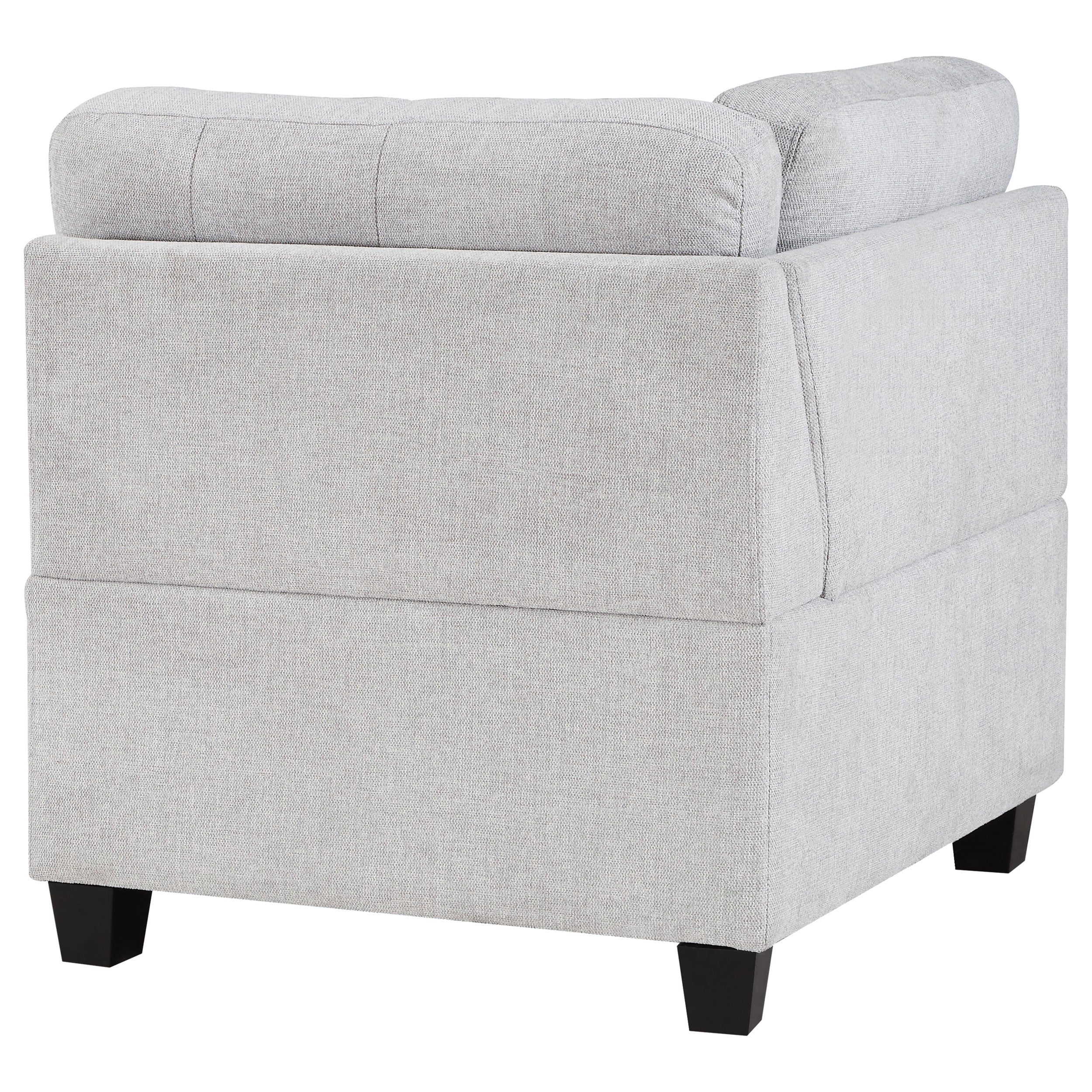 Georgina Upholstered Corner Chair Steel Beige - MyWaynesHome #