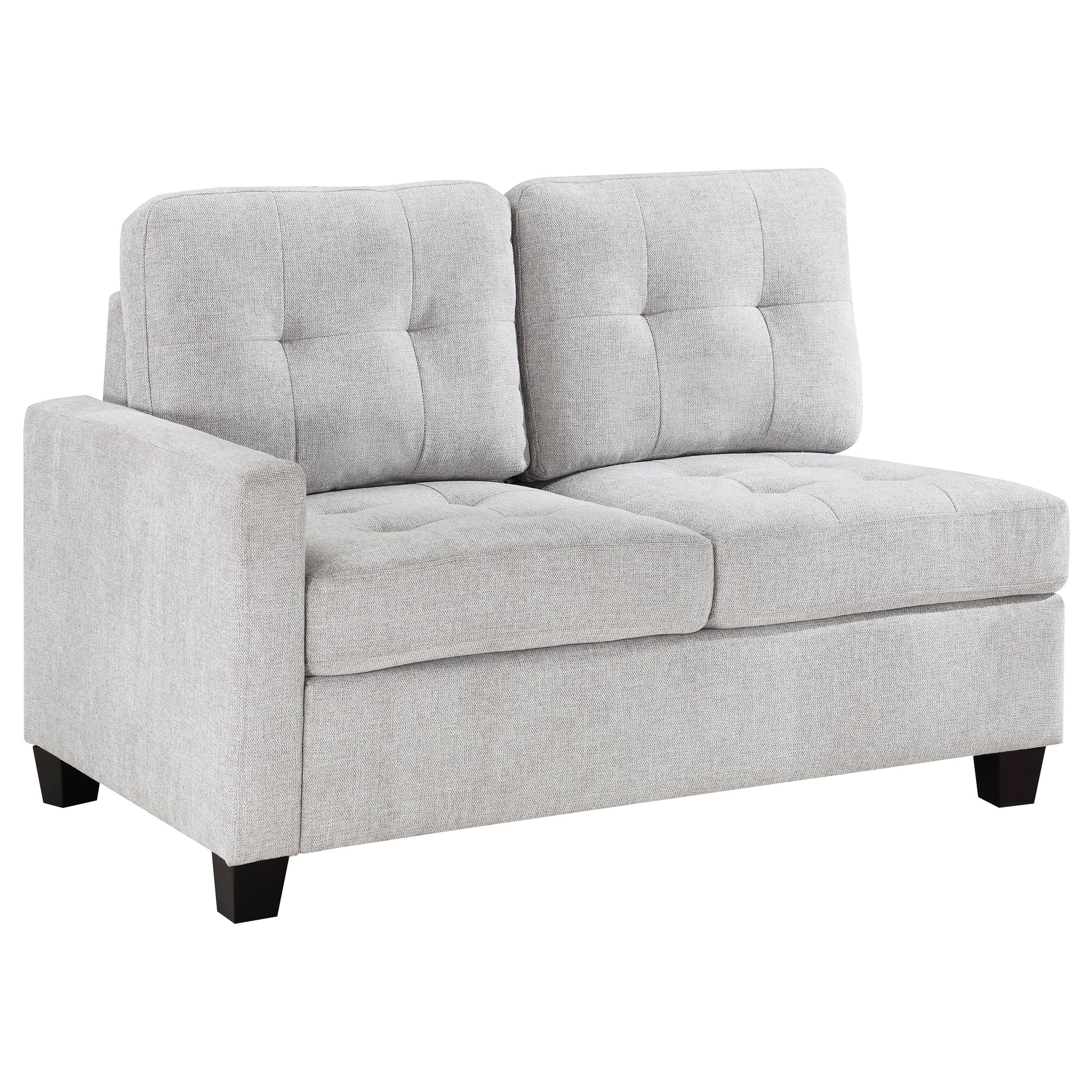 Georgina Upholstered Laf Chair Steel Beige - MyWaynesHome #