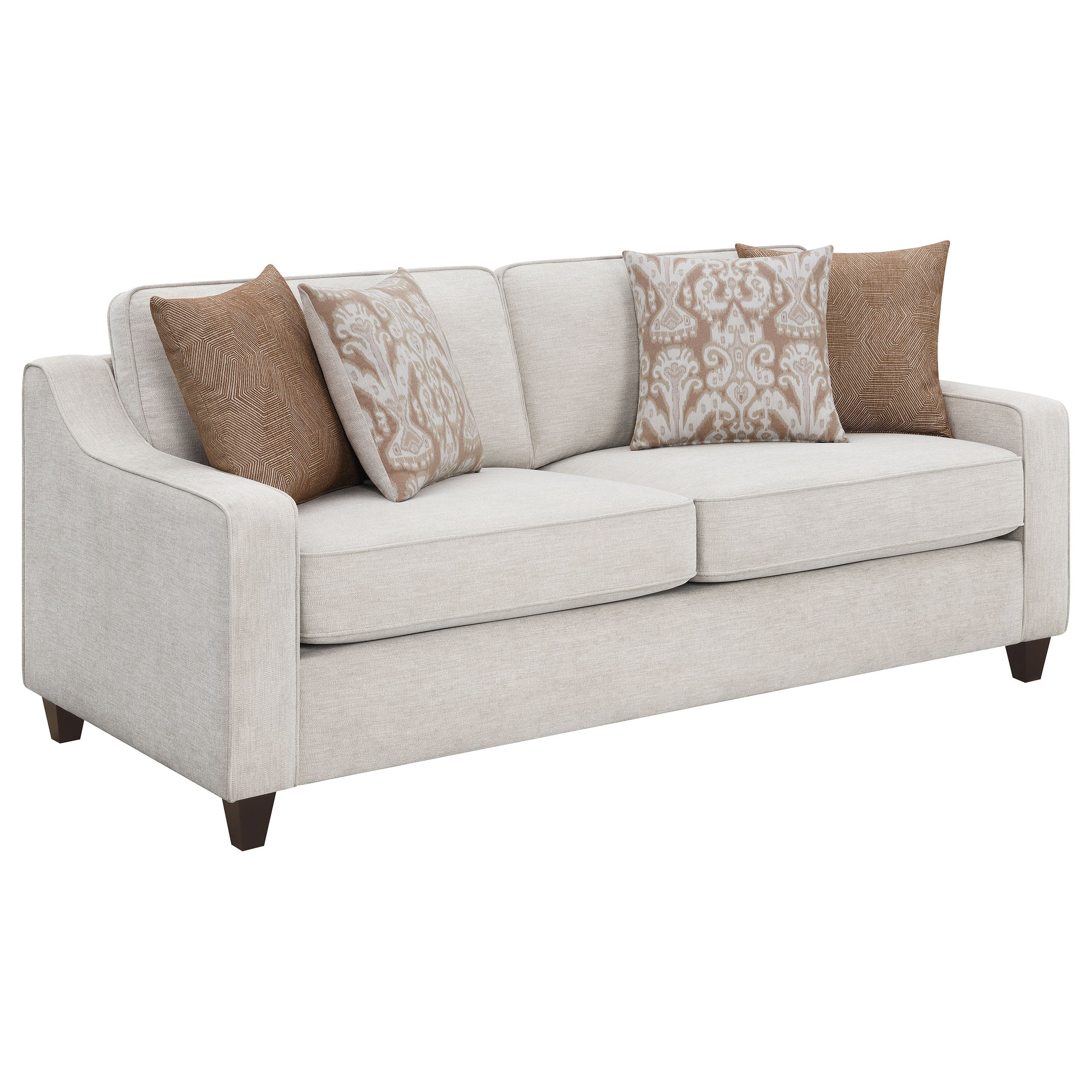 Christine 3-piece Upholstered Sloped Arm Sofa Set Beige - MyWaynesHome #