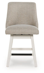 Robbinsdale - Upholstered Swivel Curved Back Barstool (Set of 2) - Antique White