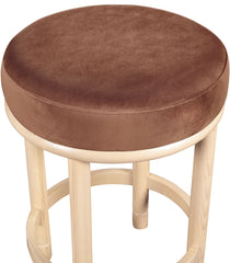 Monette - Taburete de mostrador con base natural - Coñac