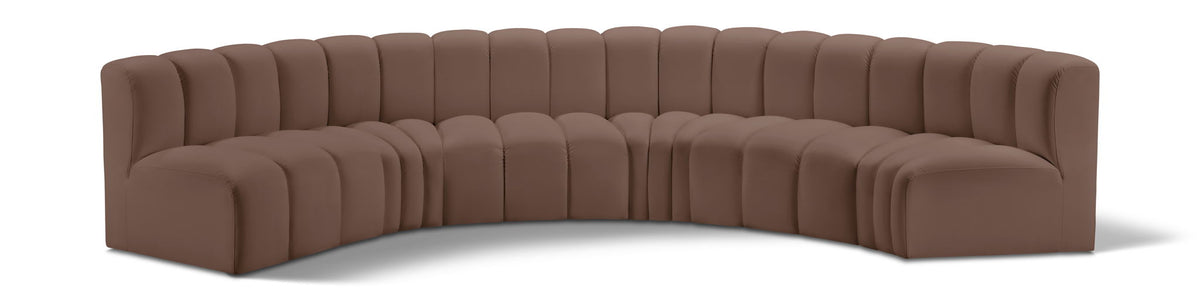 Arc - Faux Leather 6 Piece U-Shaped Modular Sofa