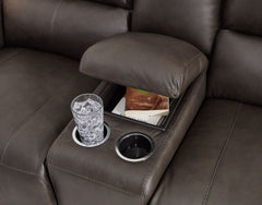 Boxmere - Dbl Power Reclining Loveseat with Console - Storm