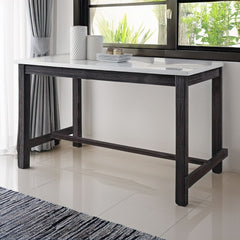 Yelena - Counter Height Table With Marble Top - Marble Top & Weathered Espresso