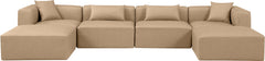 Cube - 6 Piece Modular Double Chaise Sectional - Tan