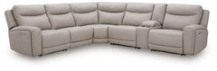 Gravier - 6-Piece Power Reclining Sectional With Storage Console - Gray