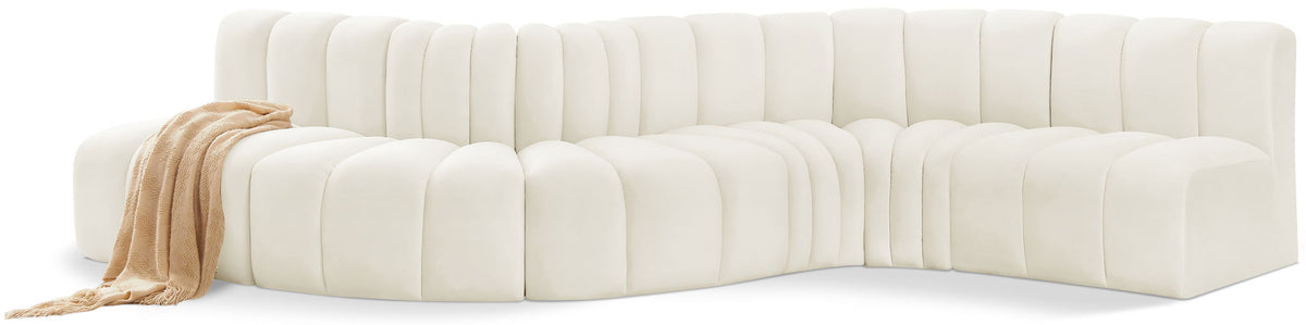 Arc - Velvet 6 Piece Curved Modular Sofa