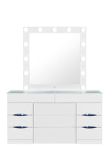Ella - Vanity Set With Storage Stool - White