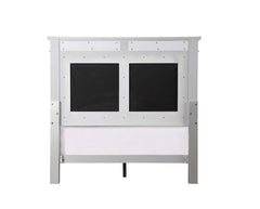 Varian - Twin Bed - Burgundy Velvet, Silver & Mirrored