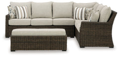 Brook Ranch - Sofa Sectional, Bench With Cushion (Set of 3) - Brown